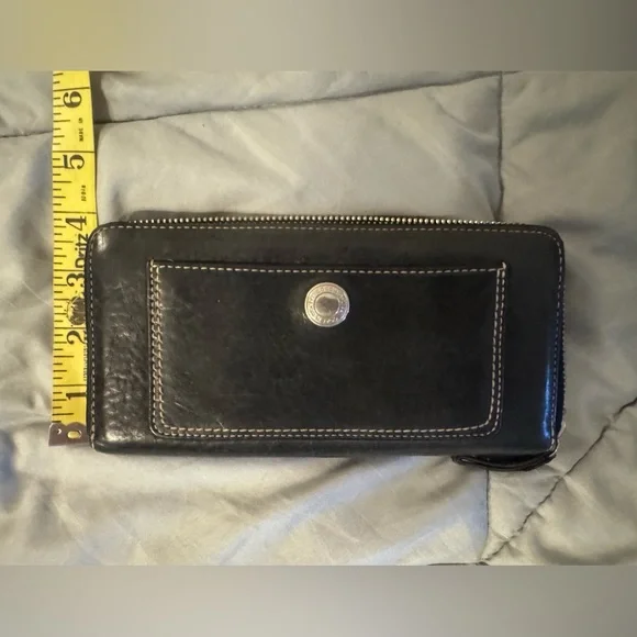 Coach Vintage Chelsea Black Pebble Leather Zip Around AccordionWallet - Picture 4 of 10